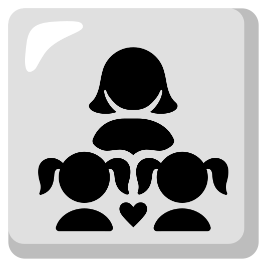 The family: woman, girl, girl emoji.