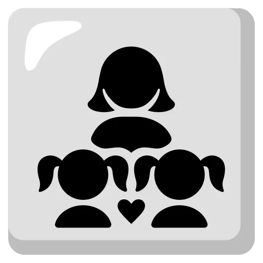 The family: woman, girl, girl emoji.