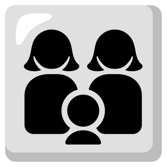 The family: woman, woman, boy emoji.