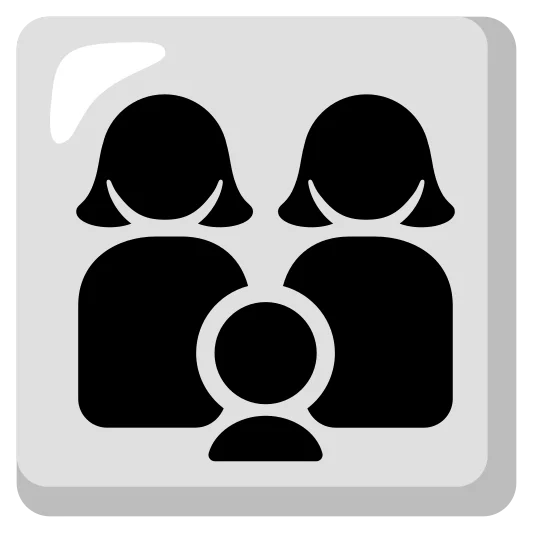 The family: woman, woman, boy emoji.