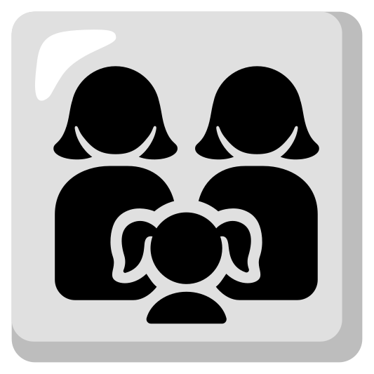 The family: woman, woman, girl emoji.