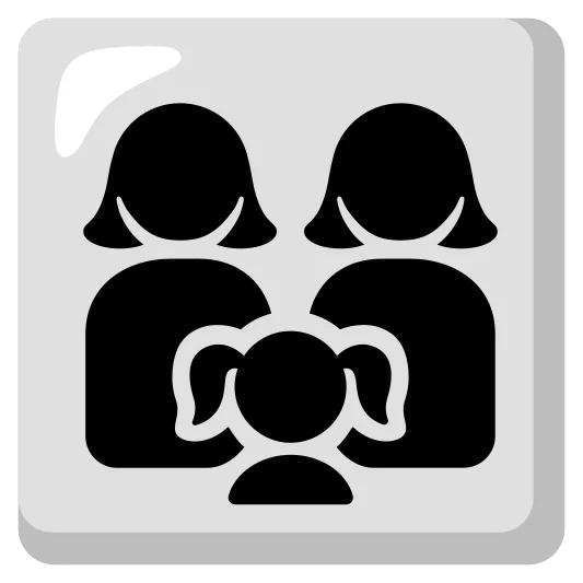 The family: woman, woman, girl emoji.