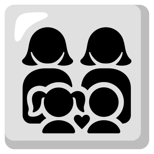 The family: woman, woman, girl, boy emoji.
