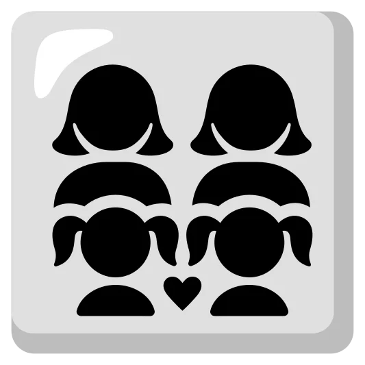 The family: woman, woman, girl, girl emoji.