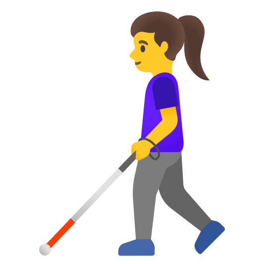 The woman with white cane emoji.