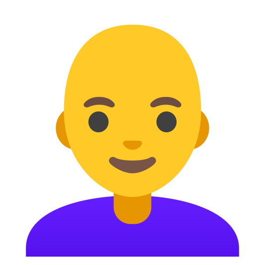 The woman: bald emoji.