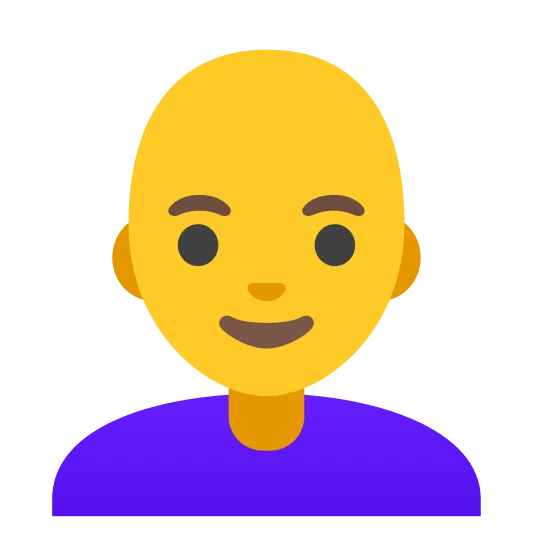 The woman: bald emoji.