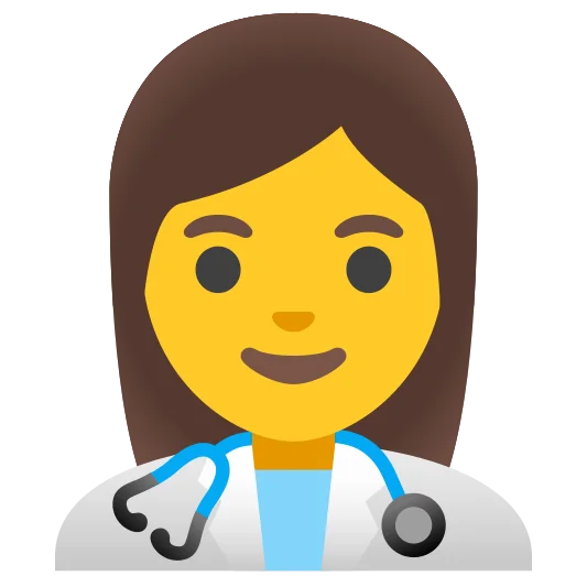The woman health worker emoji.