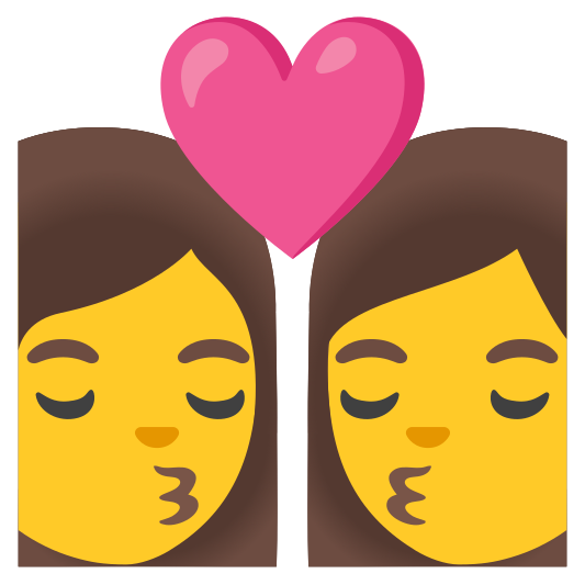 The kiss: woman, woman emoji.