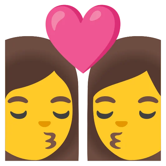 The kiss: woman, woman emoji.