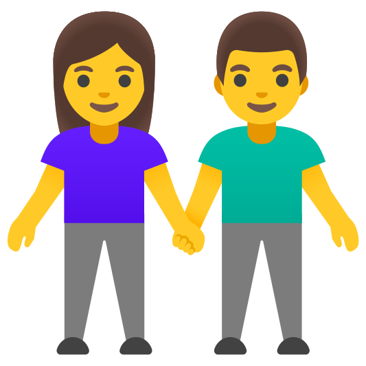 The woman and man holding hands emoji.