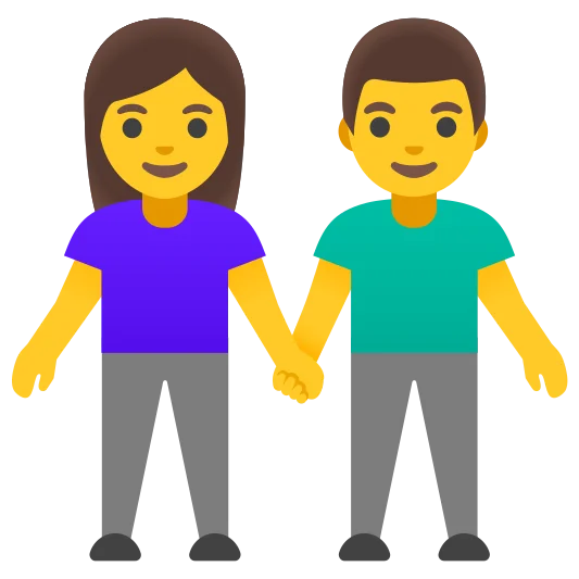 The woman and man holding hands emoji.