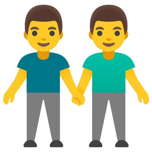 The men holding hands emoji.