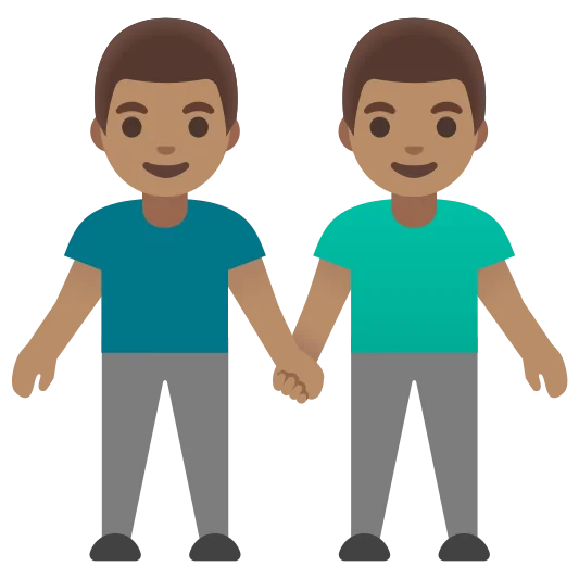 The men holding hands: medium skin tone emoji.