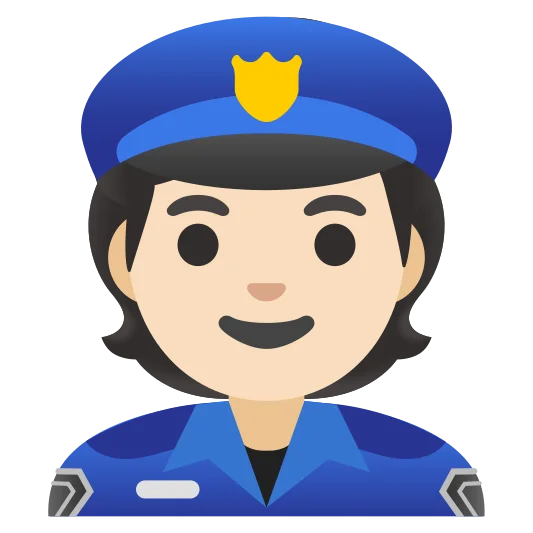 The police officer: light skin tone emoji.