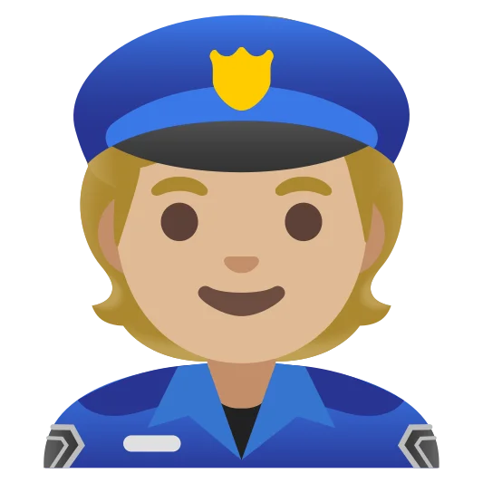 The police officer: medium-light skin tone emoji.