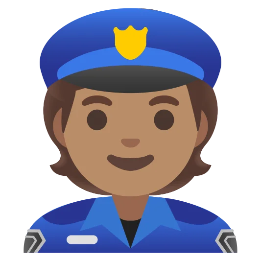 The police officer: medium skin tone emoji.