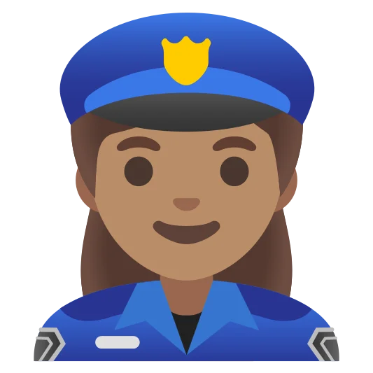 The woman police officer: medium skin tone emoji.