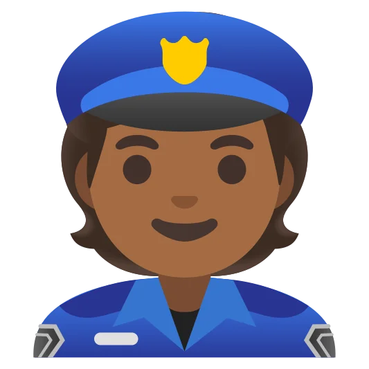 The police officer: medium-dark skin tone emoji.