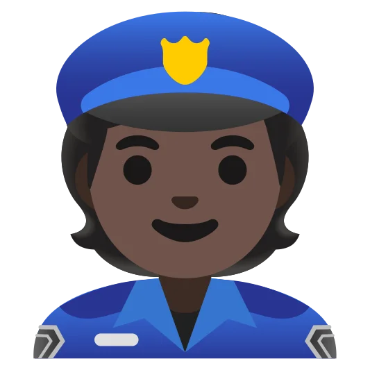 The police officer: dark skin tone emoji.