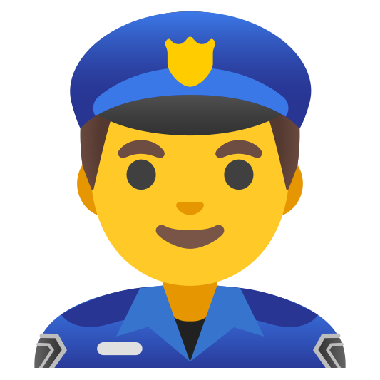 The man police officer emoji.