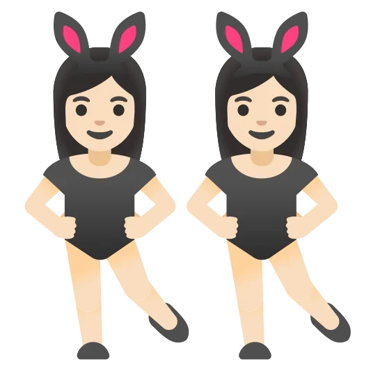 The women with bunny ears: light skin tone emoji.