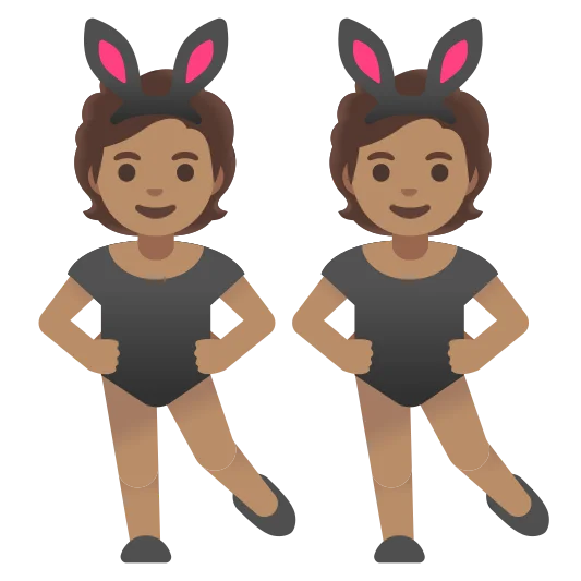The people with bunny ears: medium skin tone emoji.