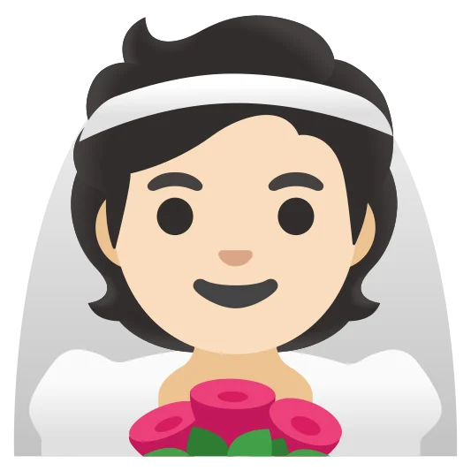 The person with veil: light skin tone emoji.