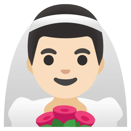 The man with veil: light skin tone emoji.