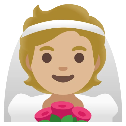 The person with veil: medium-light skin tone emoji.