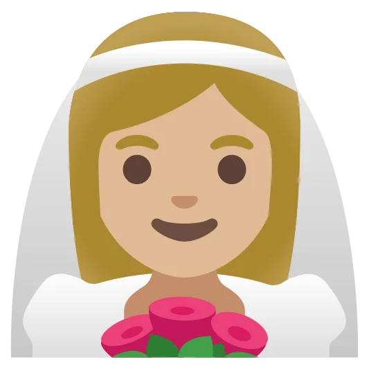 The woman with veil: medium-light skin tone emoji.