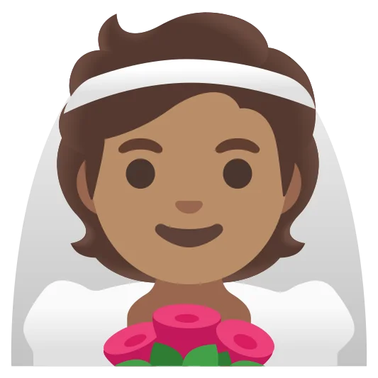 The person with veil: medium skin tone emoji.