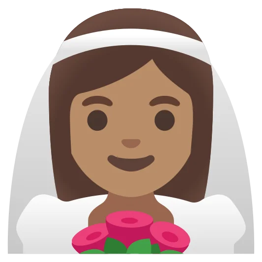 The woman with veil: medium skin tone emoji.