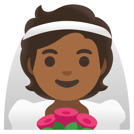The person with veil: medium-dark skin tone emoji.