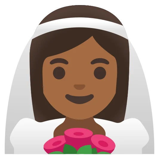 The woman with veil: medium-dark skin tone emoji.