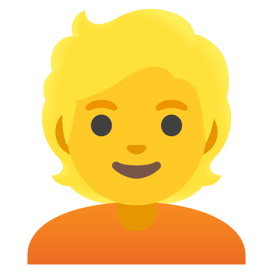 The person: blond hair emoji.