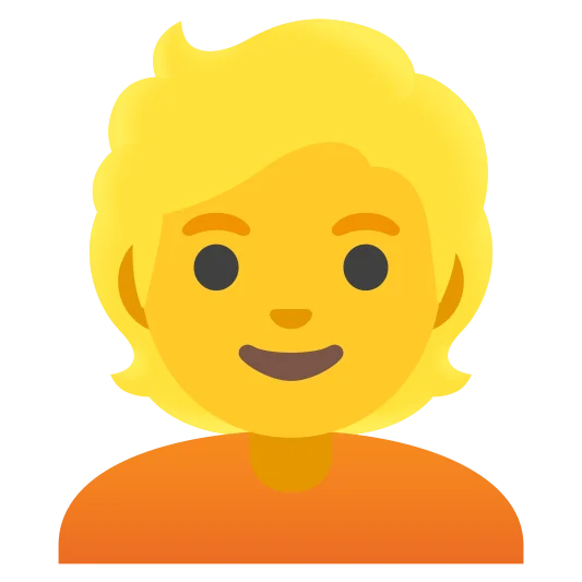 The person: blond hair emoji.