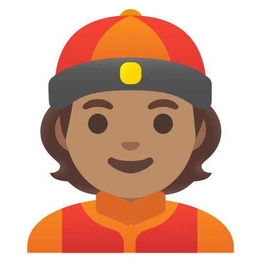 The person with skullcap: medium skin tone emoji.
