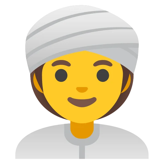 The woman wearing turban emoji.