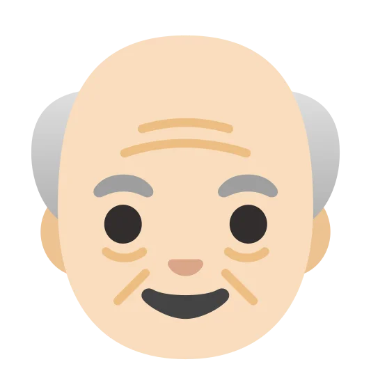 The old man: light skin tone emoji.