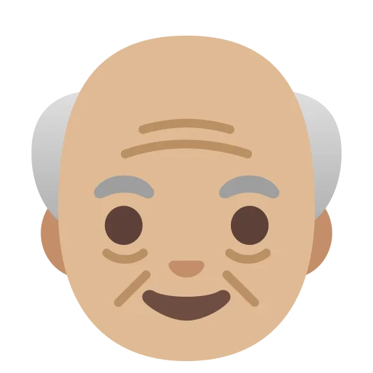 The old man: medium-light skin tone emoji.