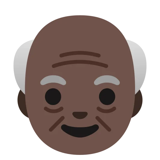 The old man: dark skin tone emoji.