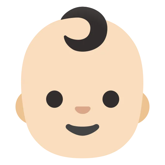 The baby: light skin tone emoji.