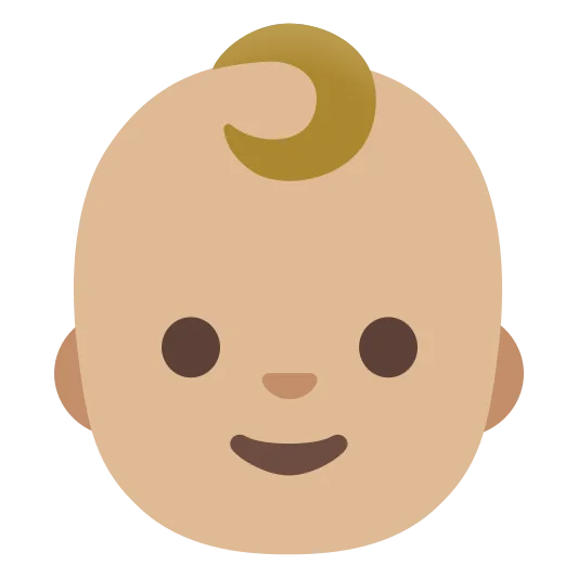 The baby: medium-light skin tone emoji.