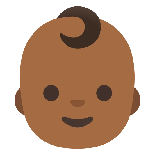 The baby: medium-dark skin tone emoji.