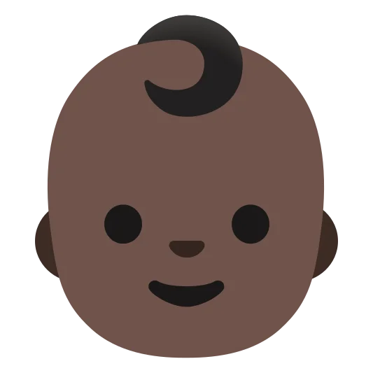 The baby: dark skin tone emoji.