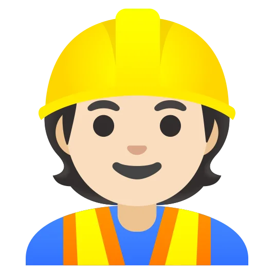The construction worker: light skin tone emoji.