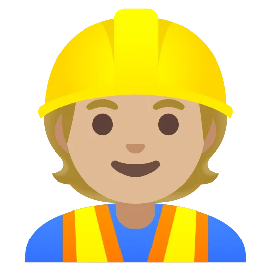 The construction worker: medium-light skin tone emoji.