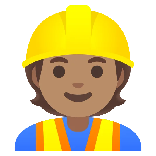 The construction worker: medium skin tone emoji.
