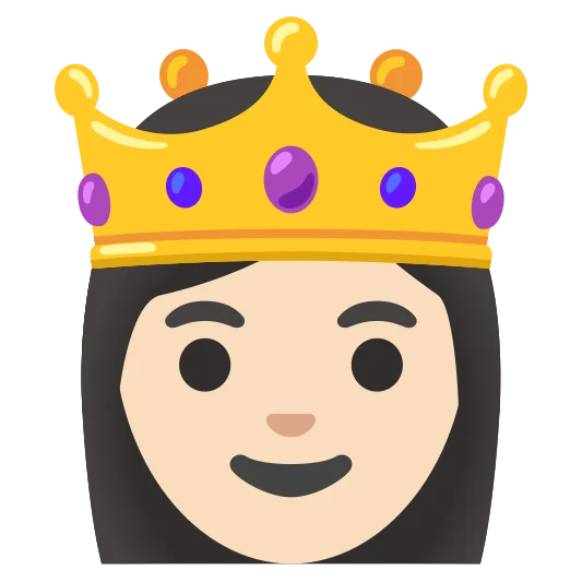 The princess: light skin tone emoji.